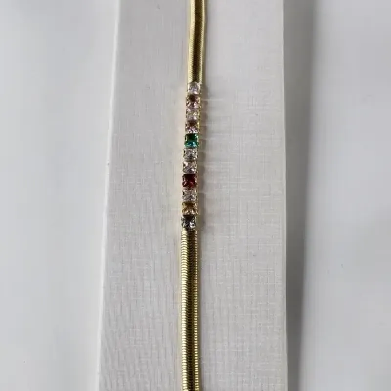 PULSEIRA MALEÁVEL COM ZIRCÔNIA COLORIDA