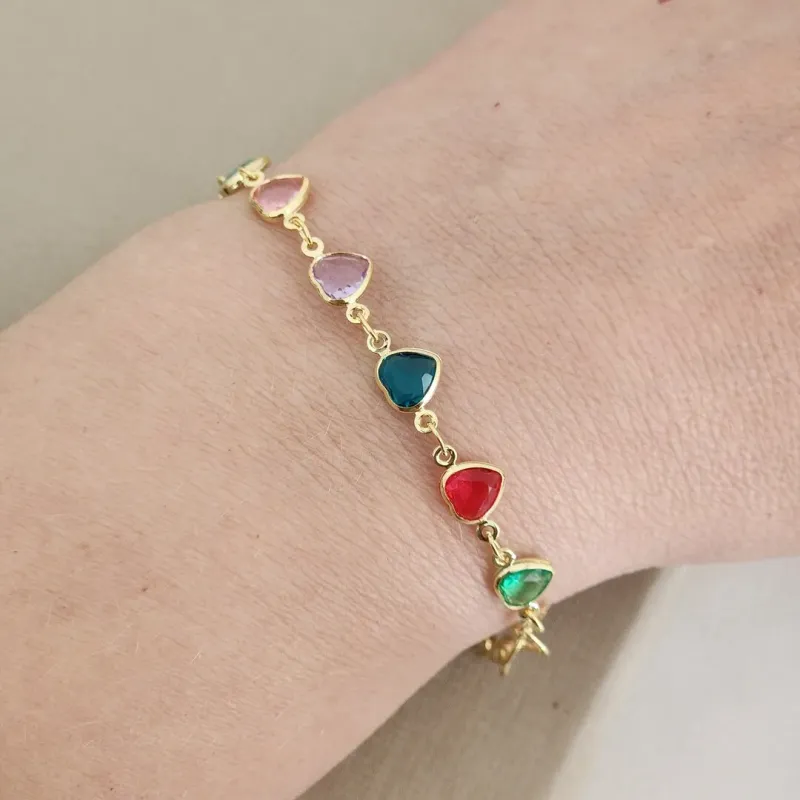 Pulseira Coraçao Clorido