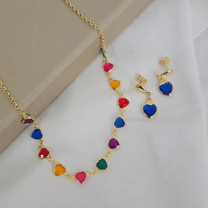 Conjunto Delicado com Zirconia Colorida