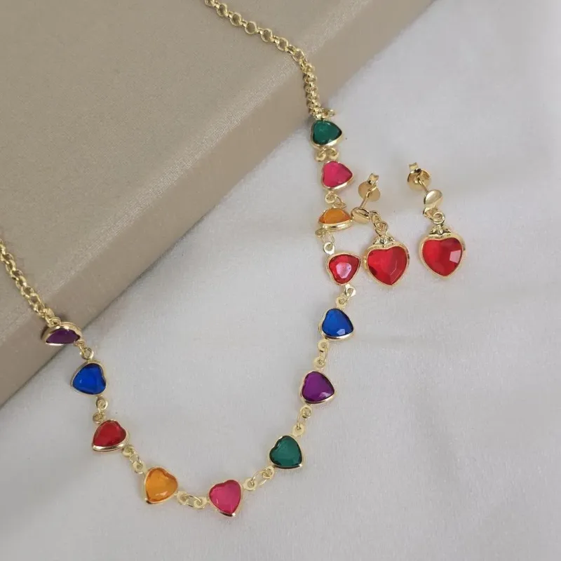 Conjunto Delicado com Zirconia Colorida