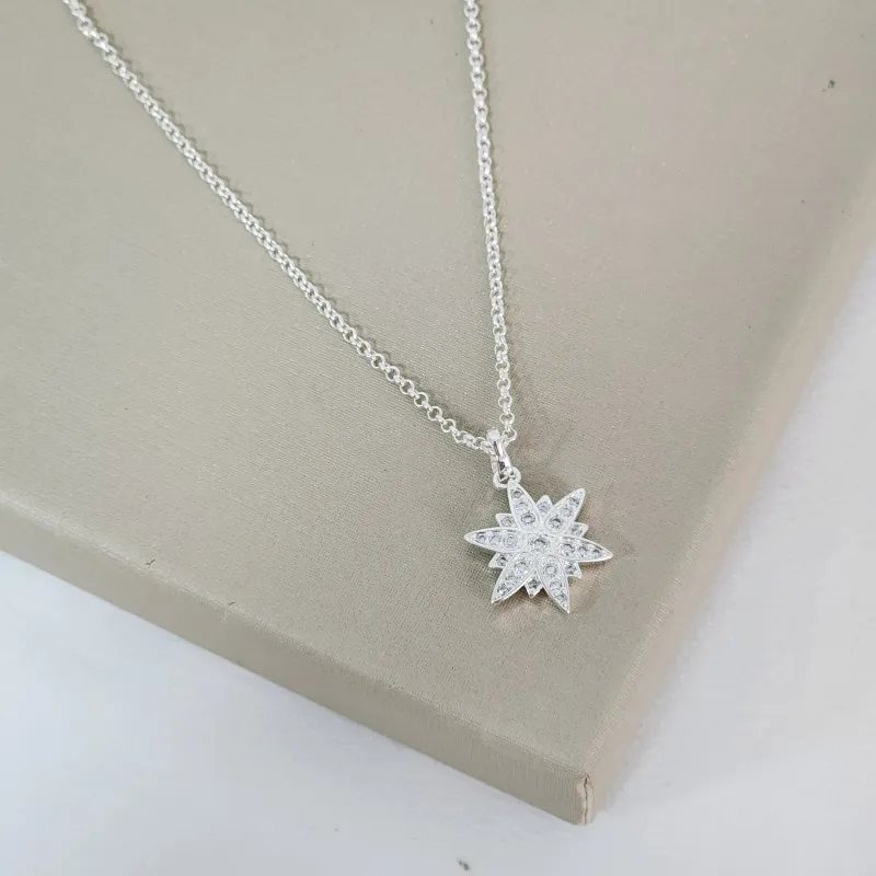 Colar Estrela ZIrcônia Cravejada banhada Prata