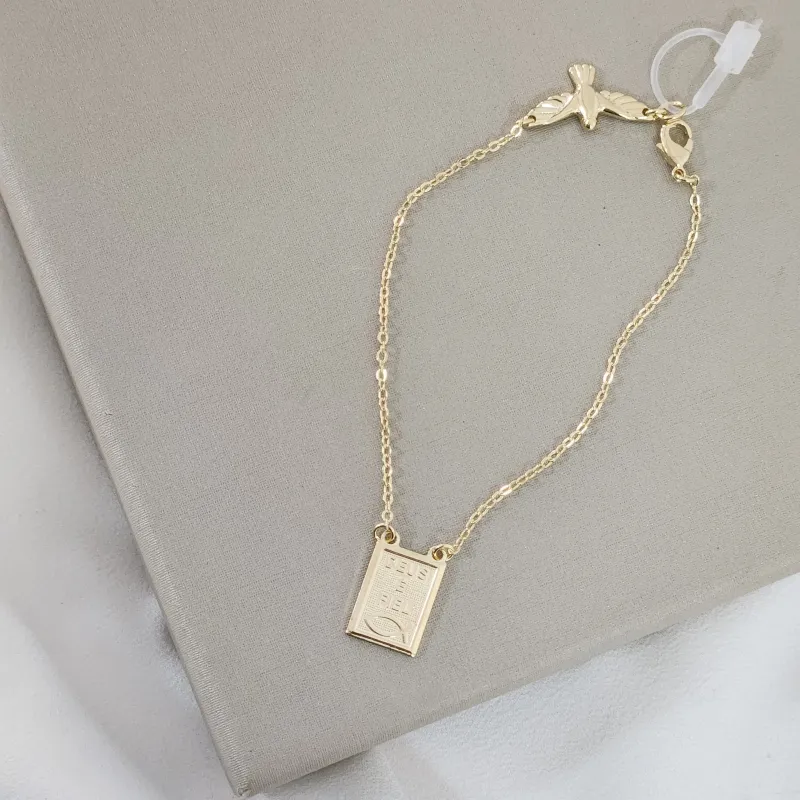 Pulseira Metal Espirito Santo I Deus é Fiel