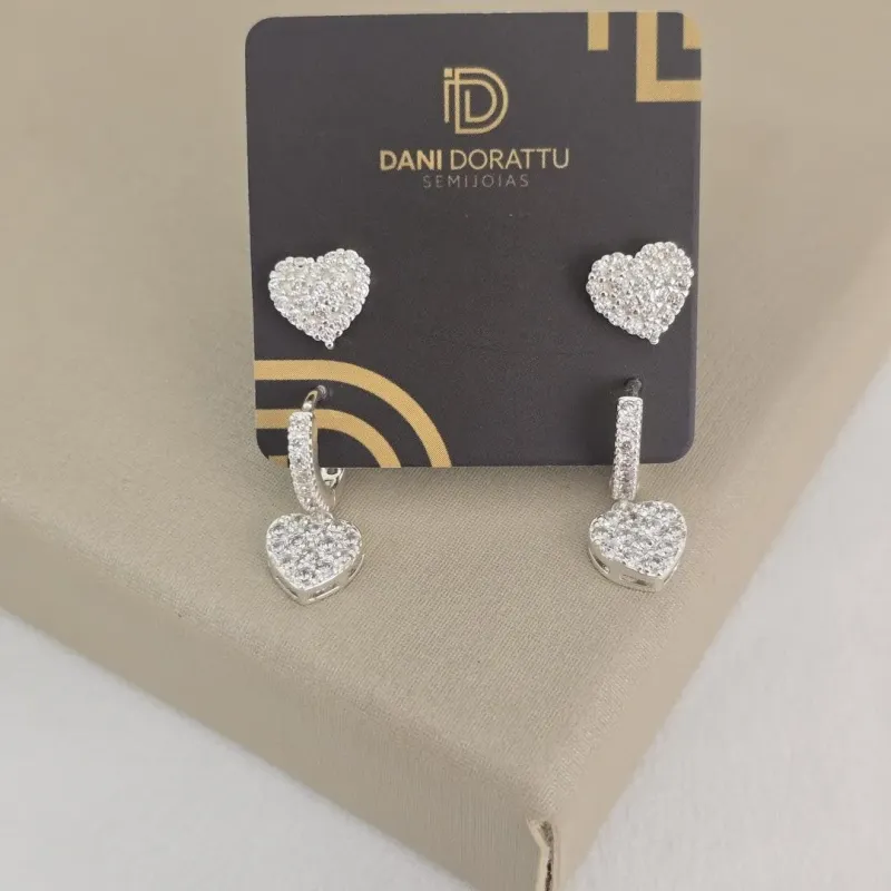 Mix Brinco Argola Zircônia