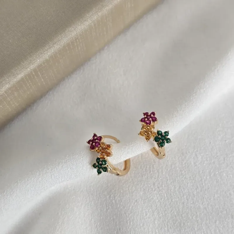 Argola Zirconia Colorida