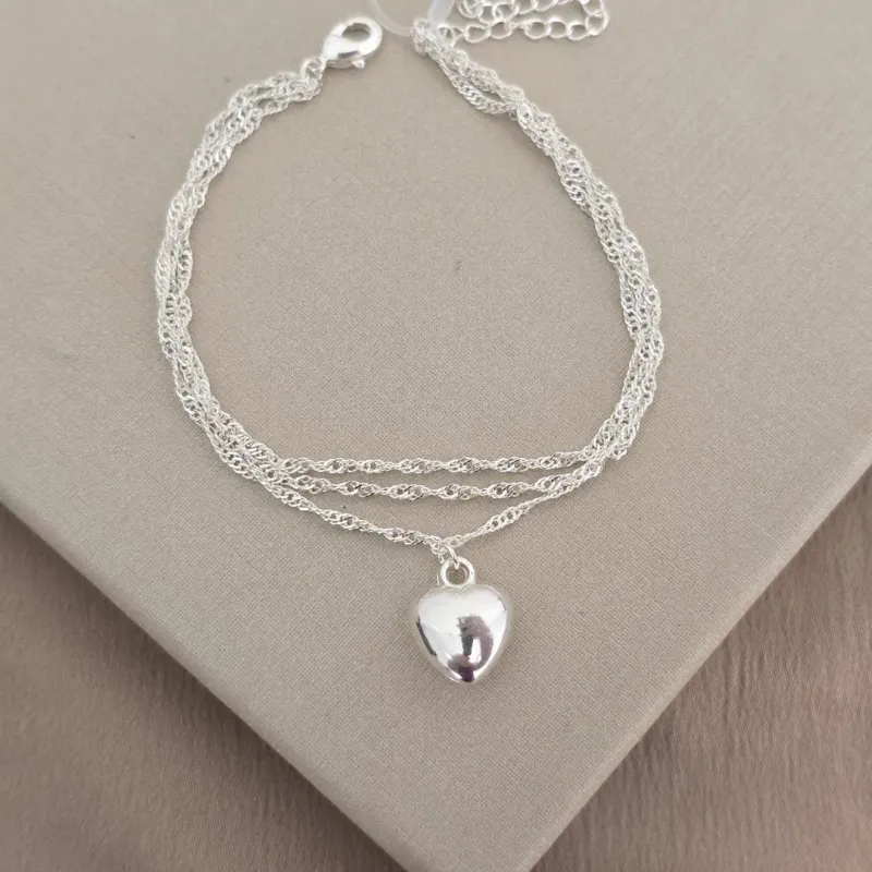 Pulseira Tripla Coração