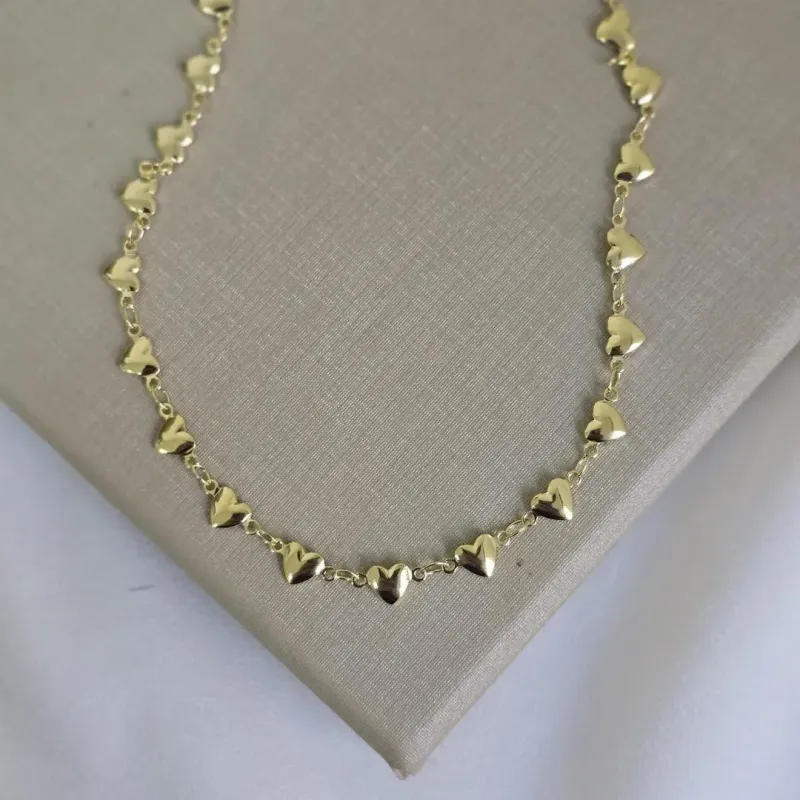 Colar Choker Delicado Corações