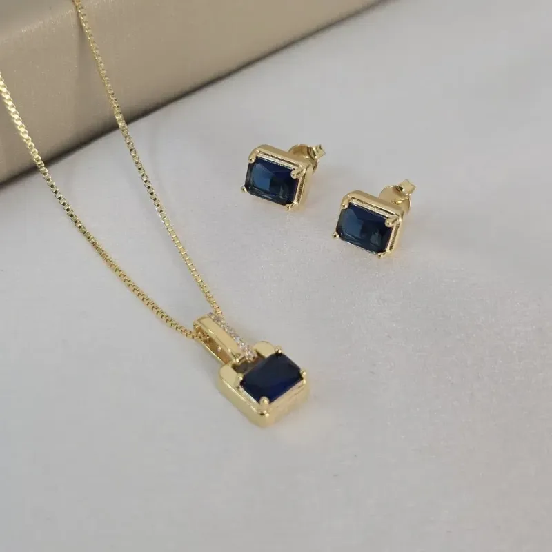 Conjunto Geometrico Pedra e Zircônia