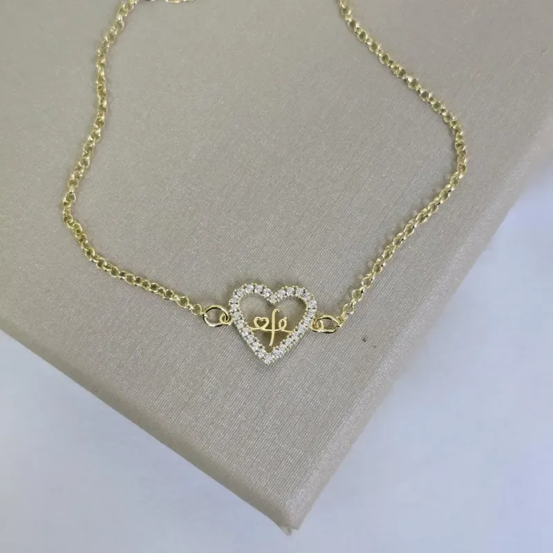 Pulseira Delicada Fé Zircônia