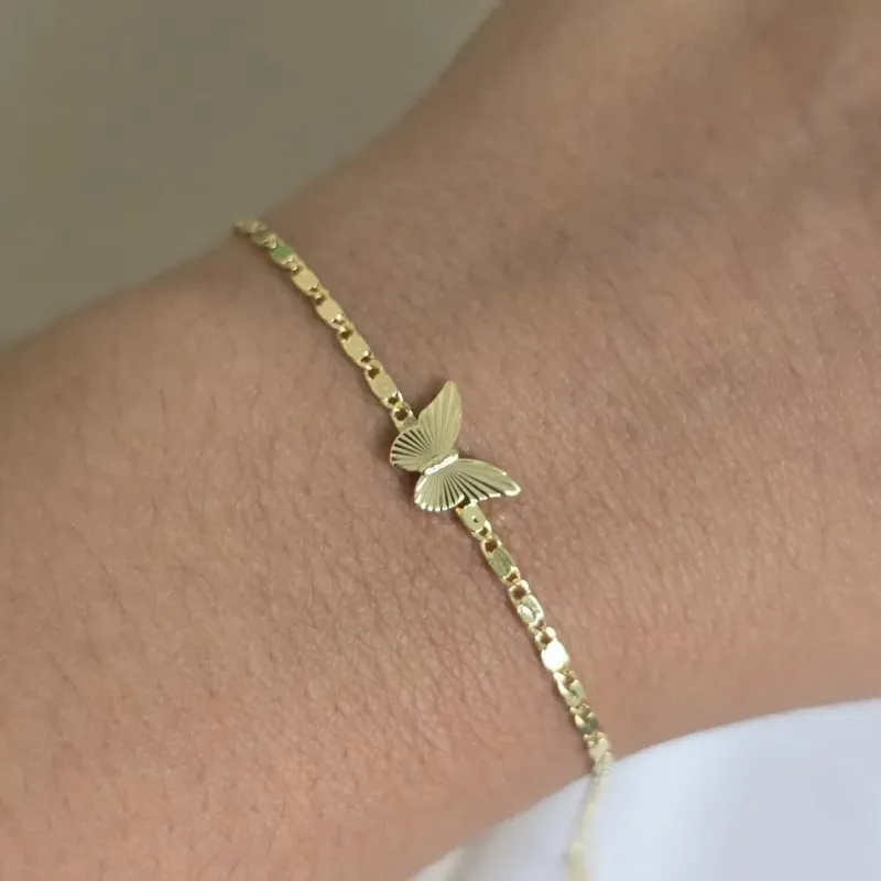 Pulseira Delicada Lisa Borboleta