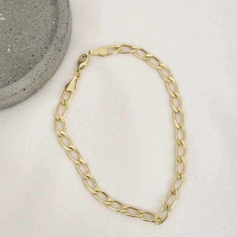Pulseira Elos largos - banhado Ouro 18k