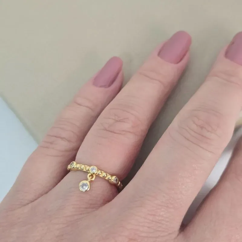 Anel Esfera Zirconia
