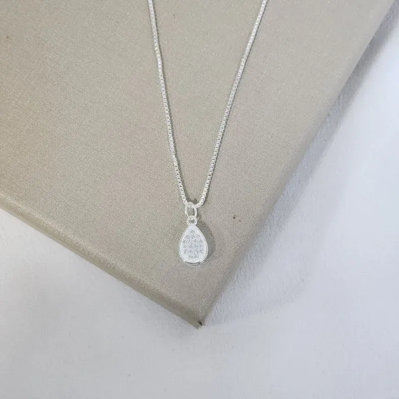 Colar Delicado Gota Zircônia