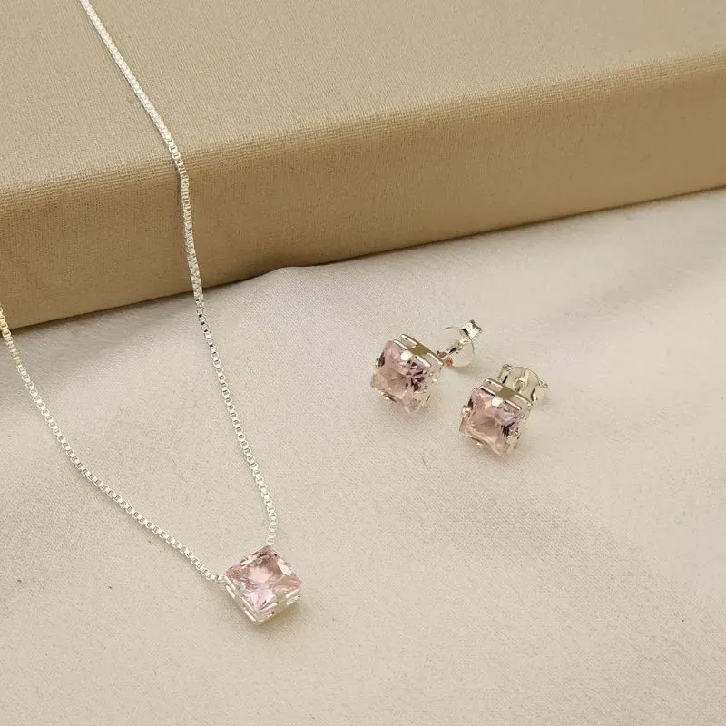 Conjunto Delicado Quadrado Zircônia