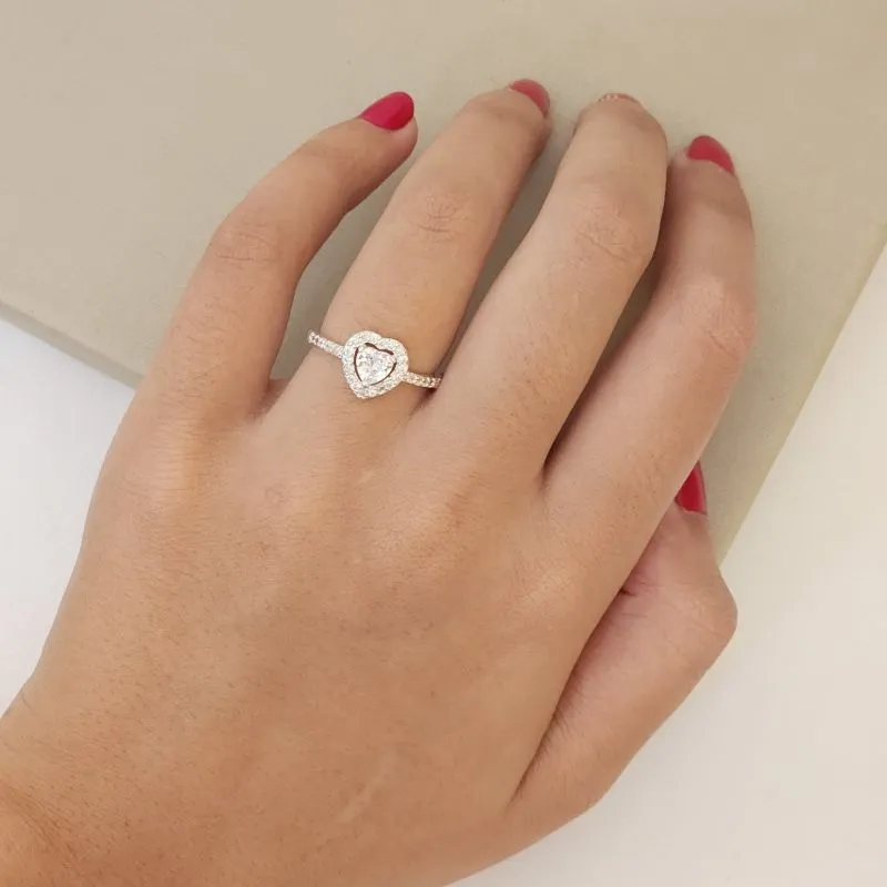 Anel Coracao Zirconia