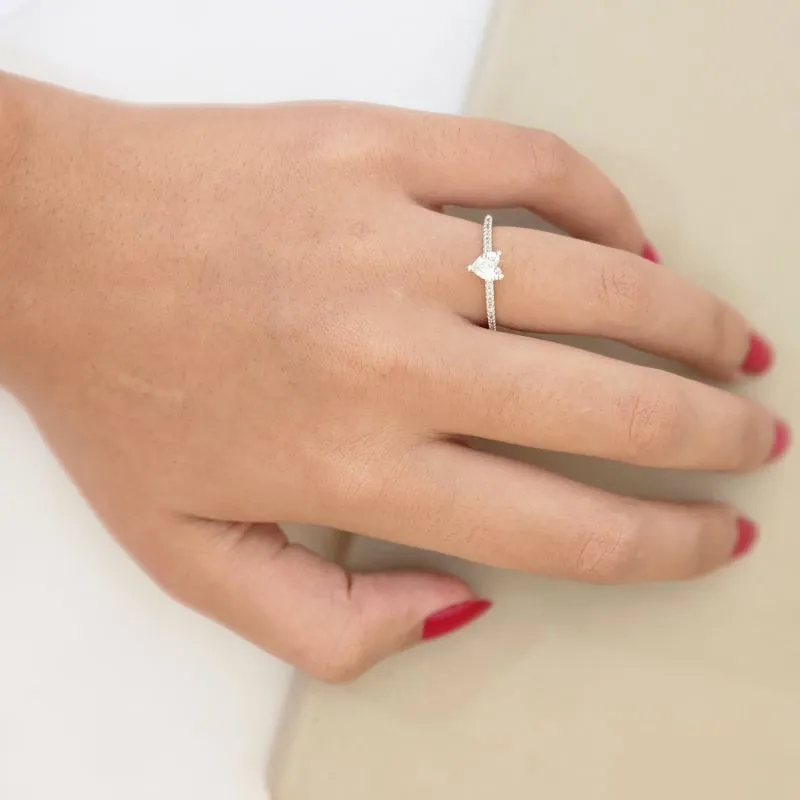 Anel Fino Coracao Zirconia