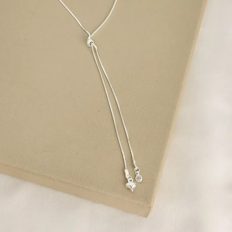 Colar Gravatinha Coração e Zircônia