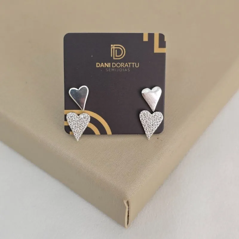 Mix Brinco Coração Zircônia