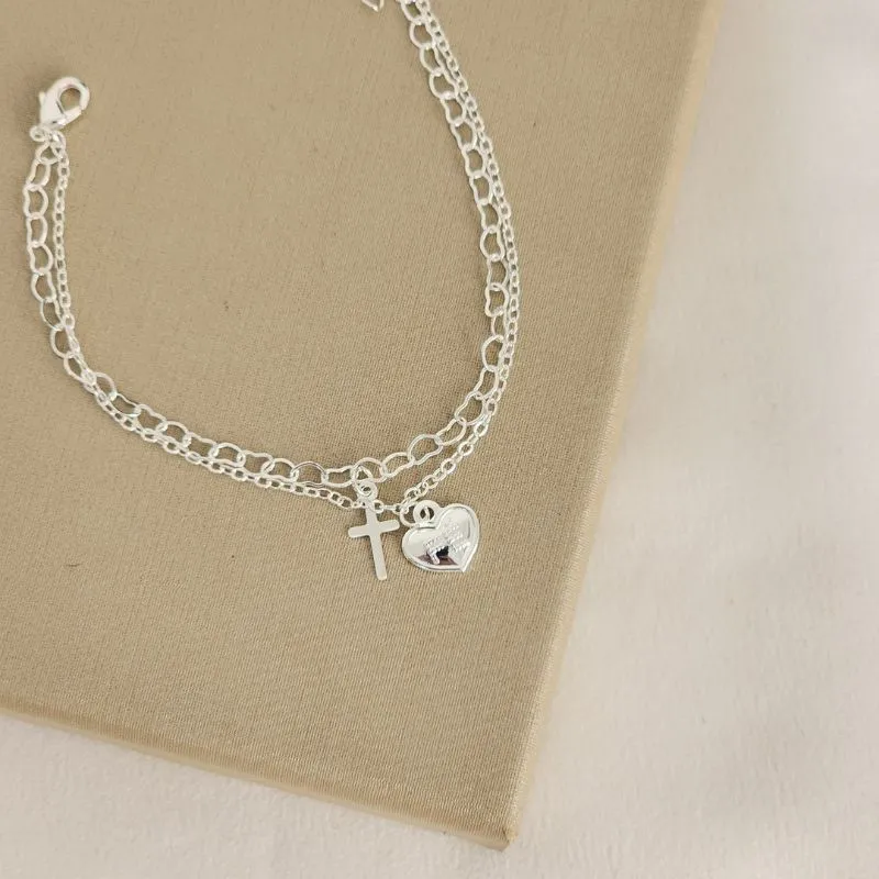 Pulseira Delicada Cruz e 