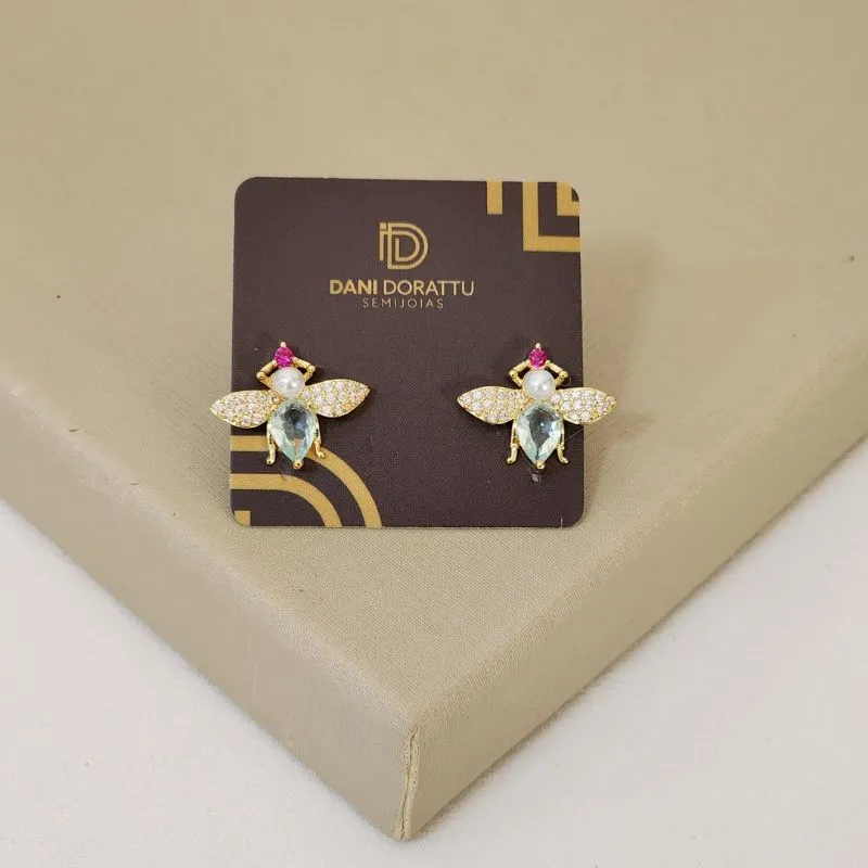 Brinco Delicado Libélula - Verde Claro