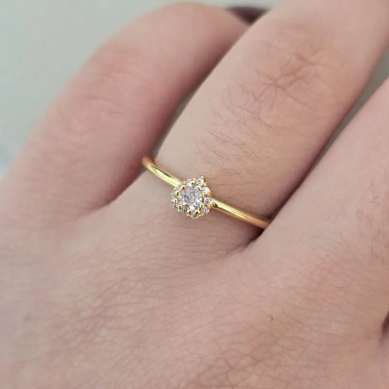 Anel Fino Solitario Coracao Zirconia