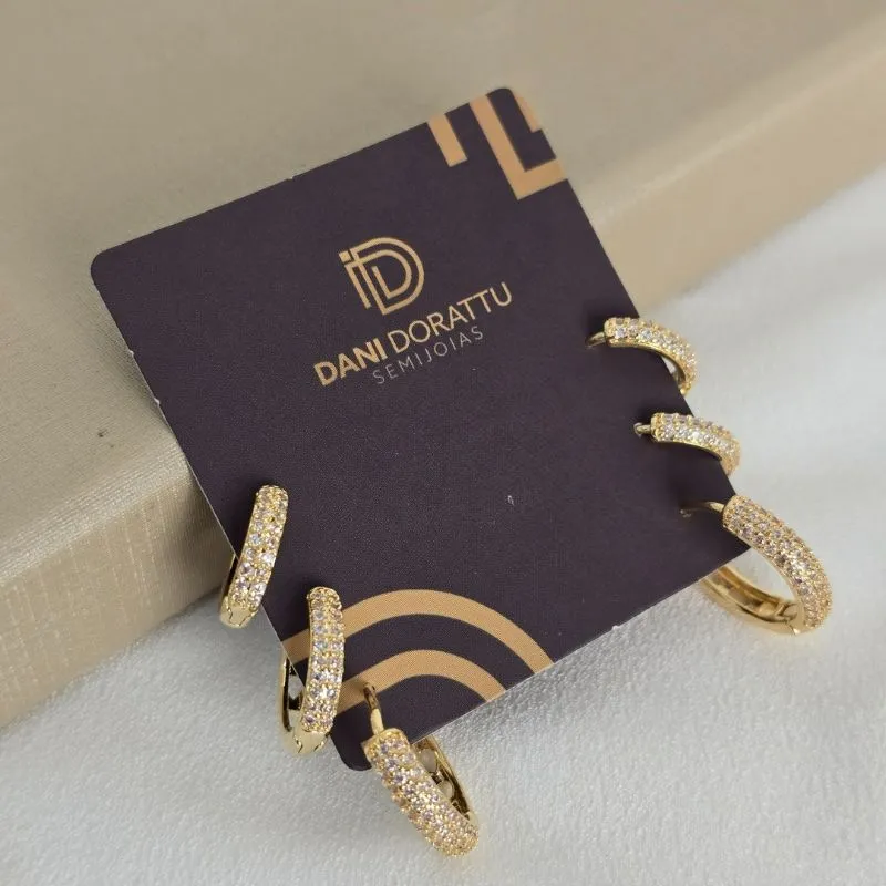 Argola Trio Zirconia