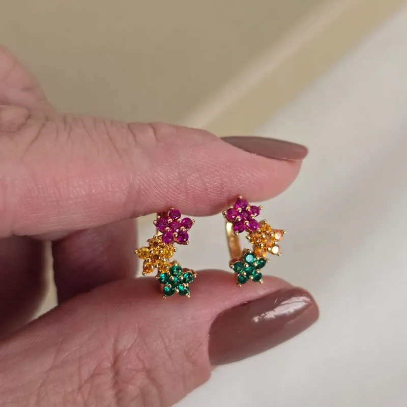 Argola Zirconia Colorida