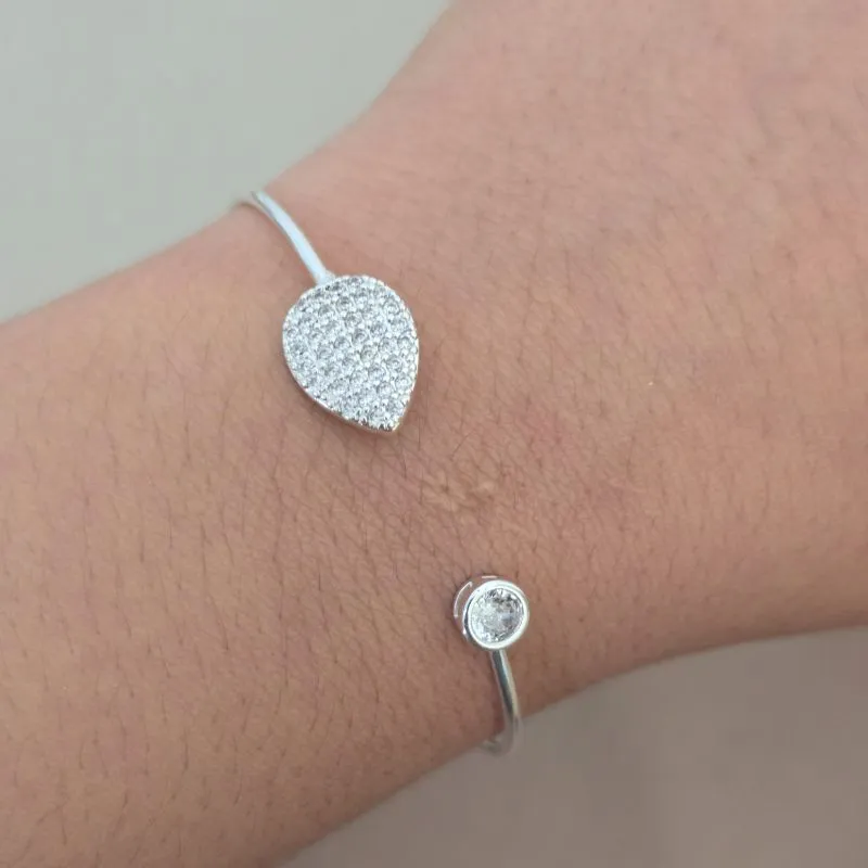 Bracelete Folha Zircõnia