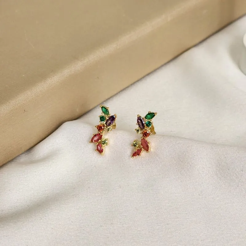 Brinco Delicado Folhas Zircônia