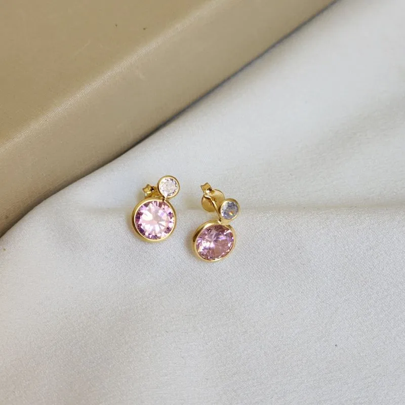 Brinco Delicado Zircônia - Rosa