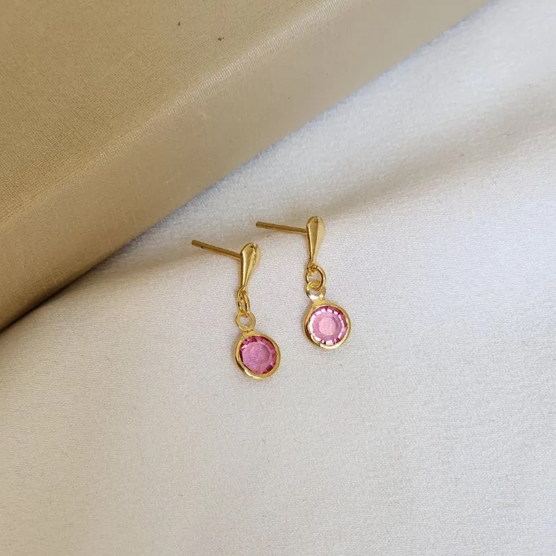 Brinco Delicado Zircônia - Rosa