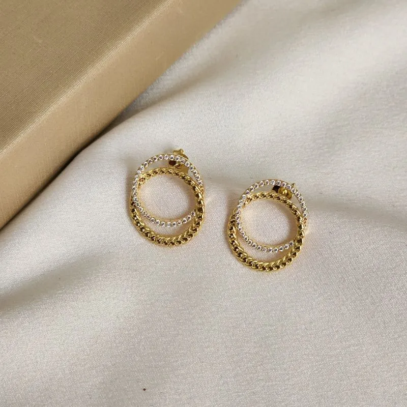 Brinco Geometrico Liso e Zircônia