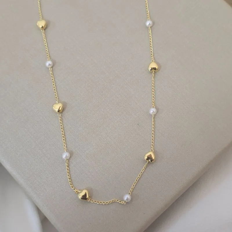 Colar Choker Delicado Perolas