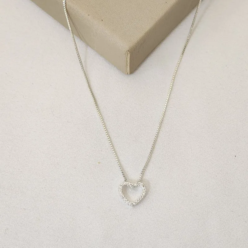 Colar Delicado Coração Zircônia