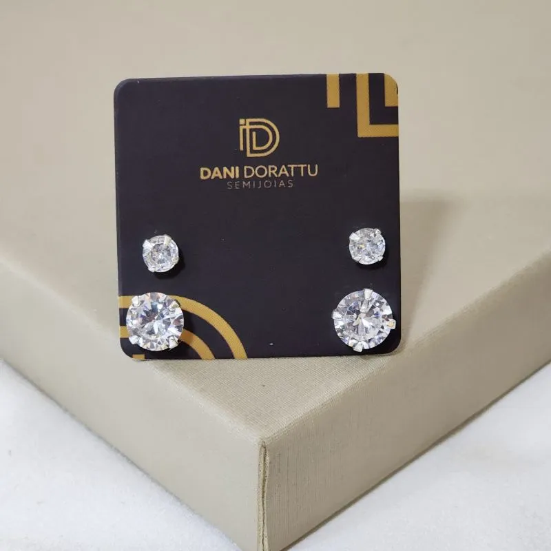 Mix de Brincos Ponto de Luz Zircônia