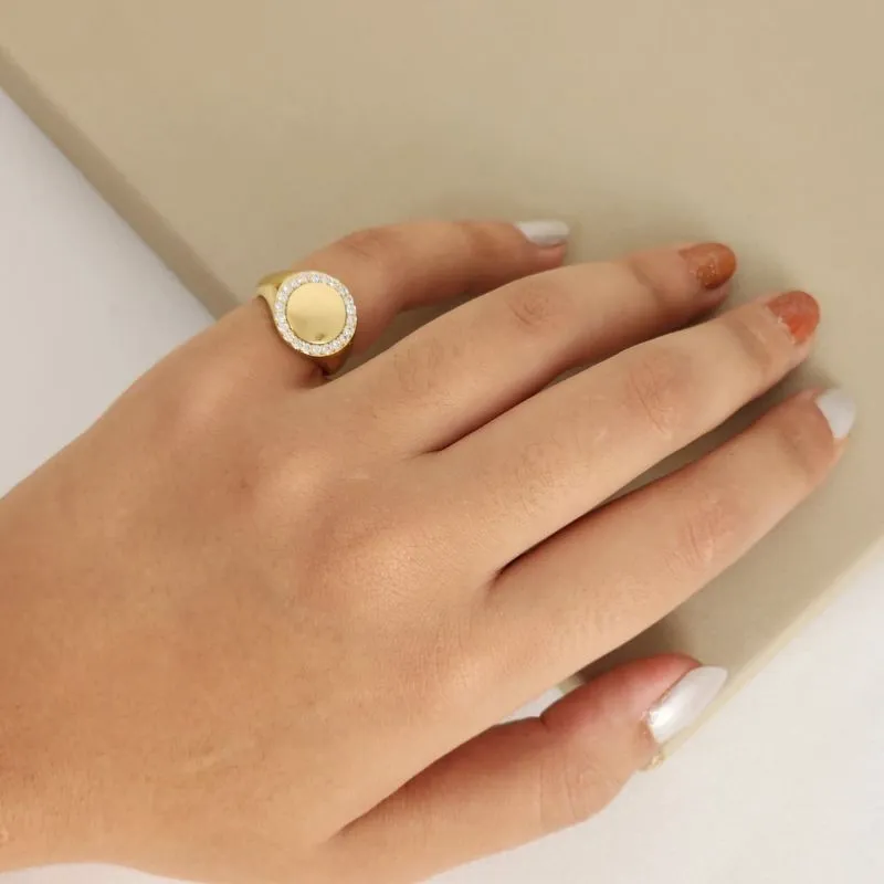 Anel Dedinho Cravejado Redondo