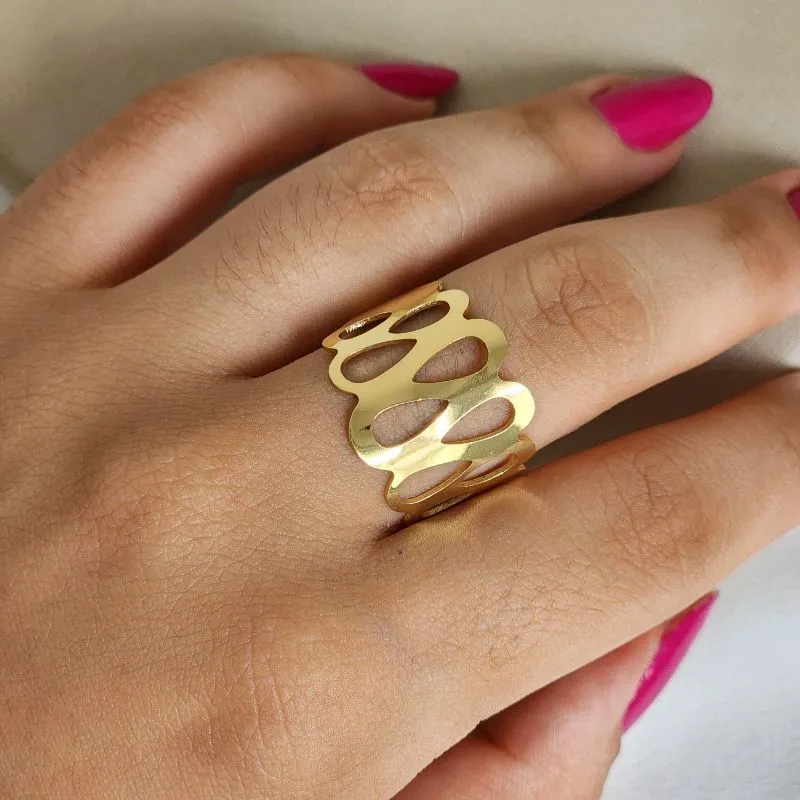 Anel Gotas Vazadas Maxi Flutuante