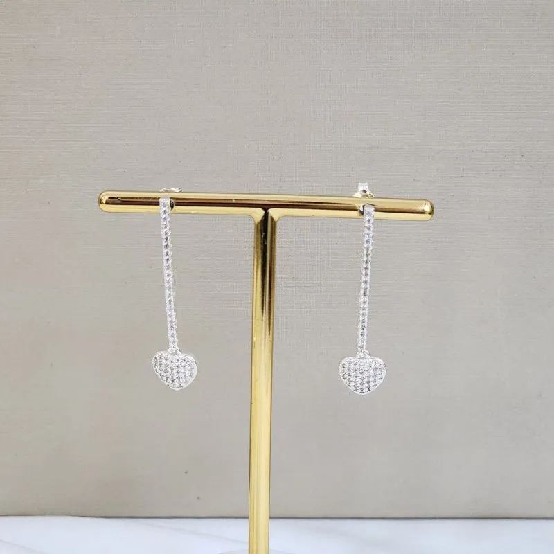 Brinco Coração Zircônia