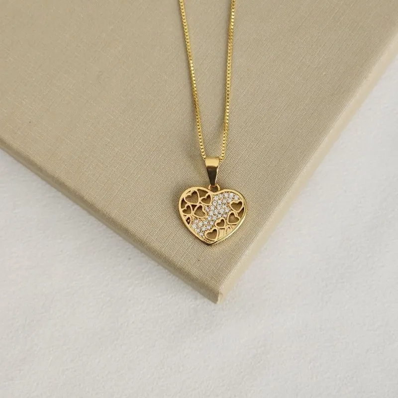 Colar Delicado Coração Zircônia