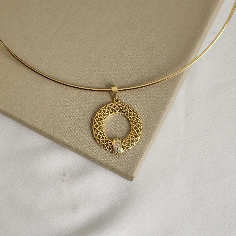 Colar  Maxi Liso e Zircônia