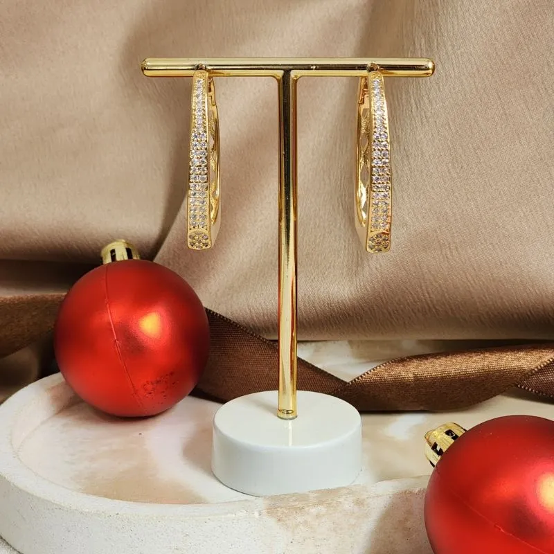 Argola Elegante Zircônia