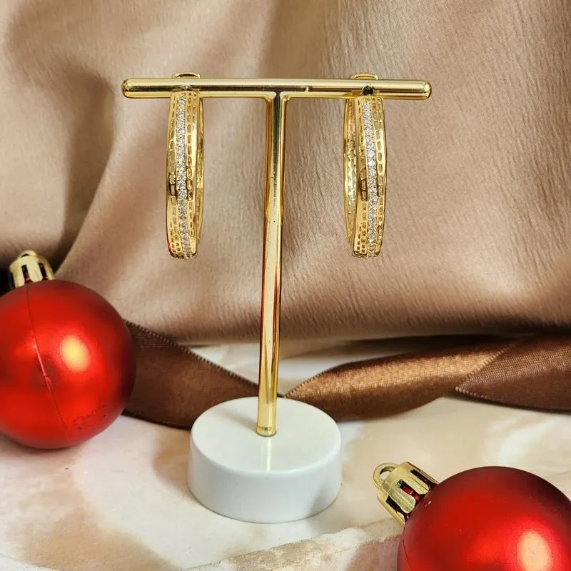 Argola Elegante Zircônia