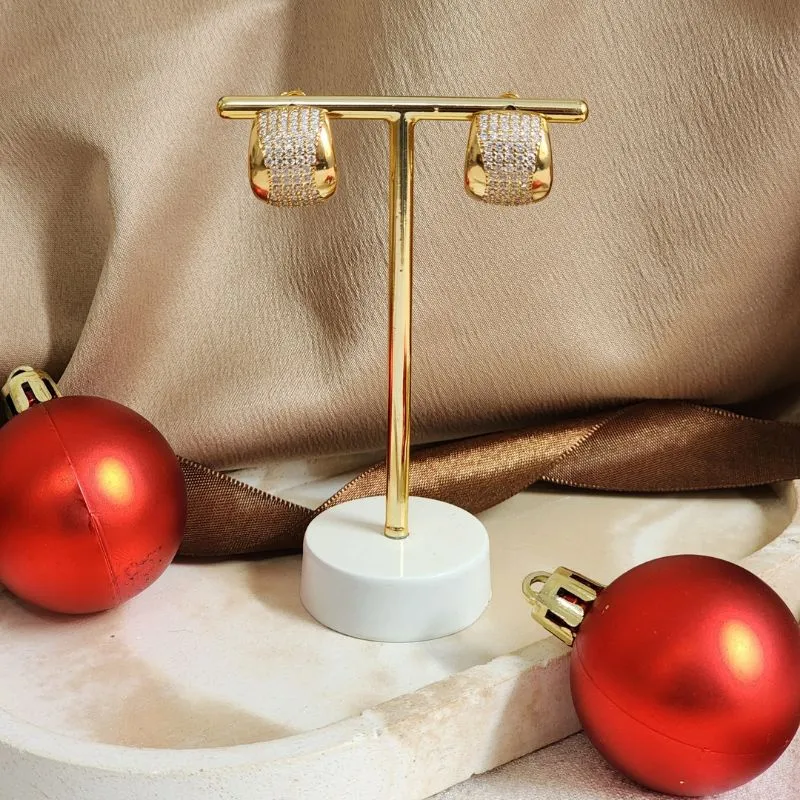 Brinco Elegante Zircônia