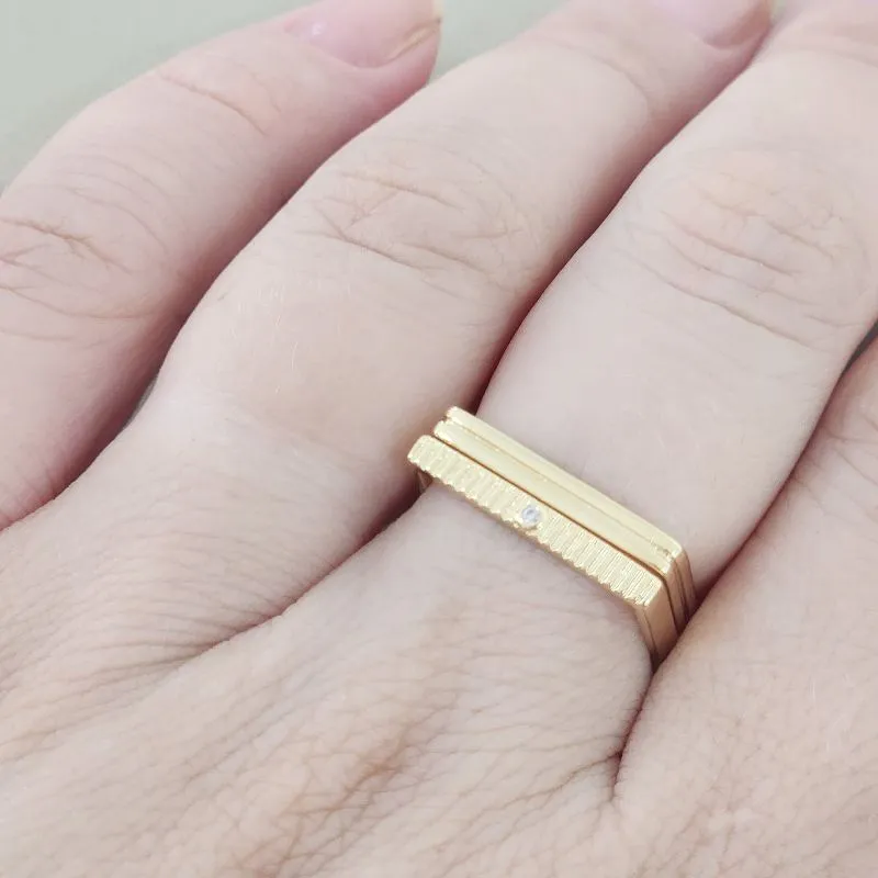 ANEL  DUPLO QUADRADO