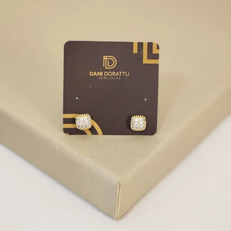 Brinco Delicado Geométrico Zircônia