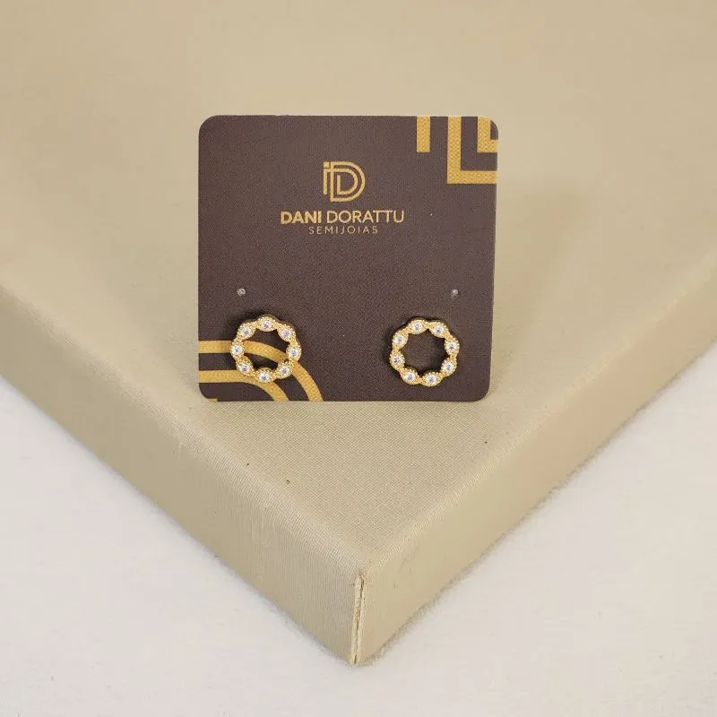Brinco Delicado Geométrico Zircônia
