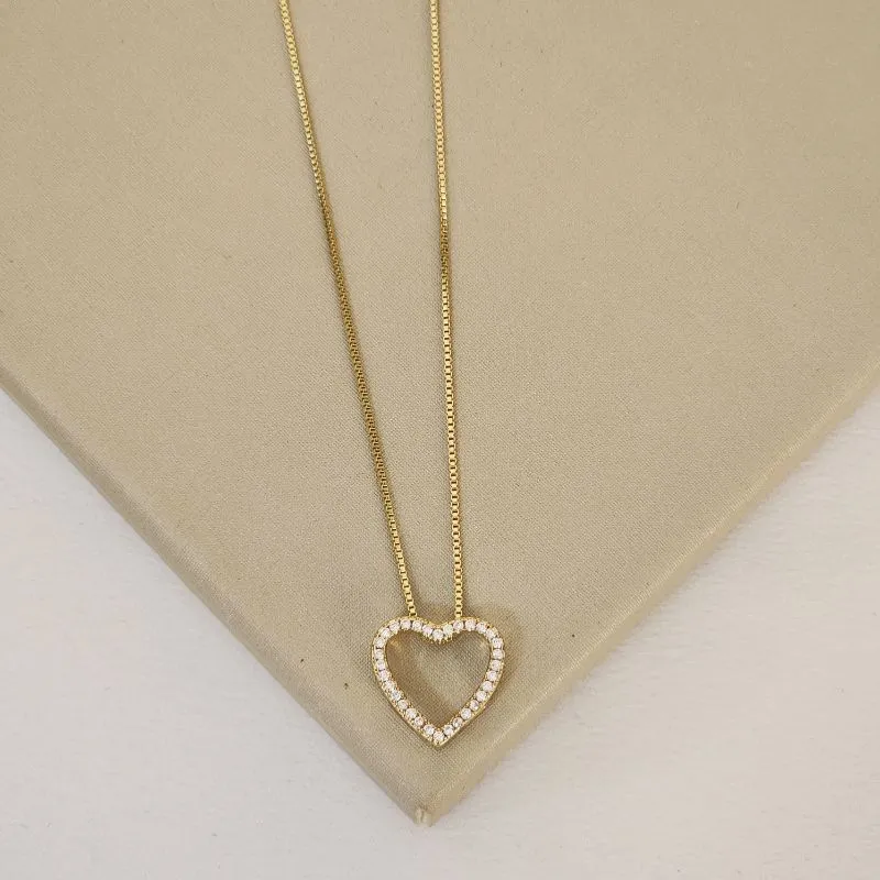 Colar Delicado Coração Zircônia