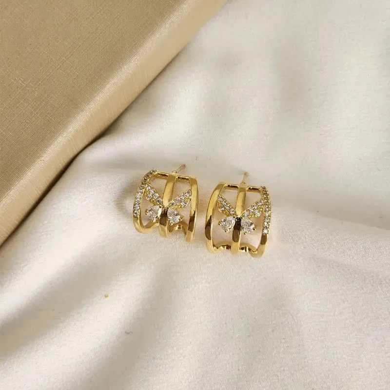 Brinco Borboleta Zircônia