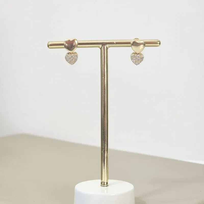 Brinco Coração Delicado Zircônia