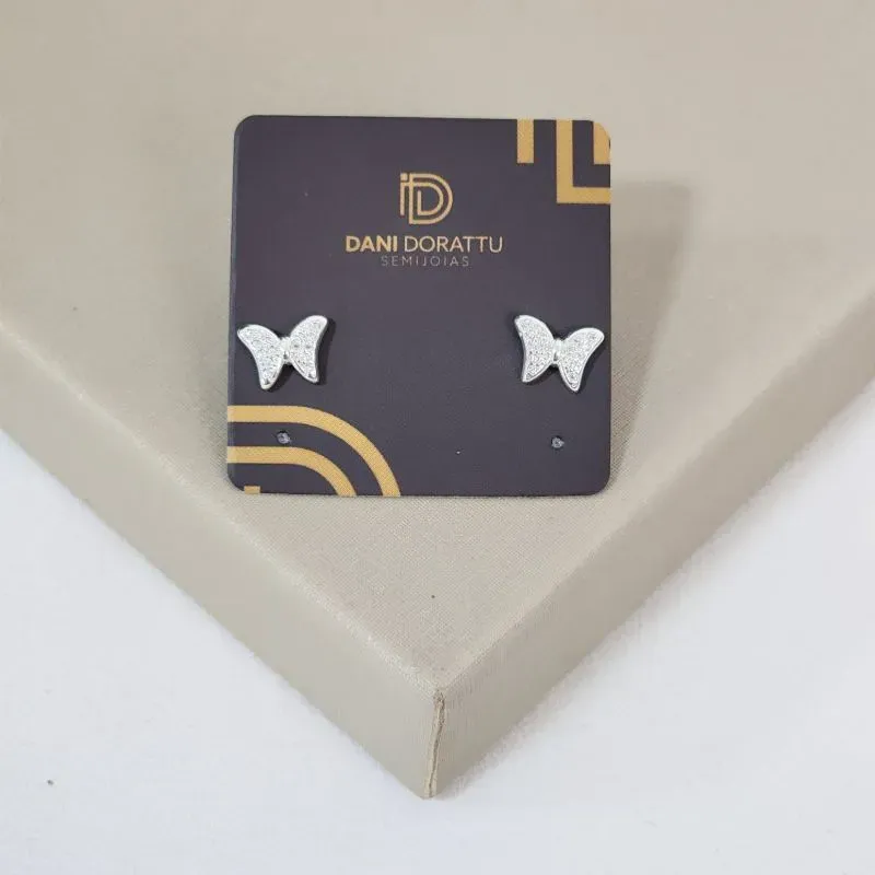 Brinco Delicado Borboleta Zirconia