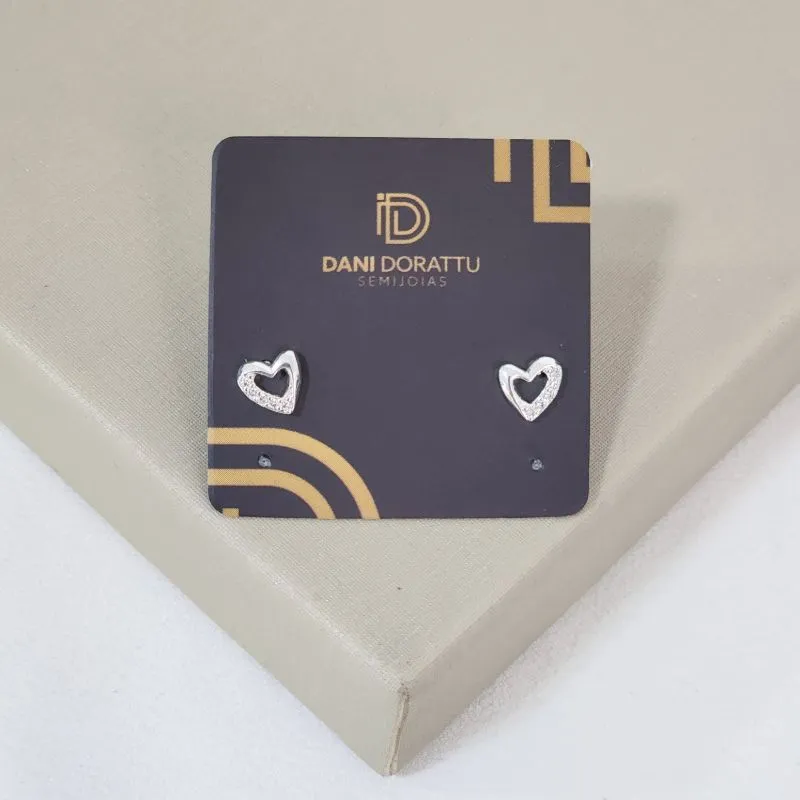 Brinco Delicado Coração Zircônia